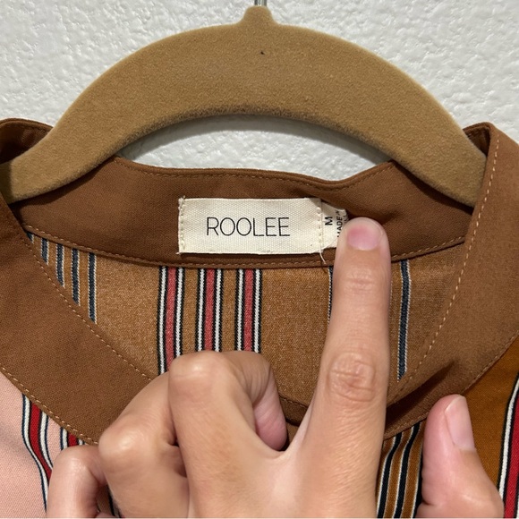 Roolee two colored button down shirt M - Picture 4 of 7